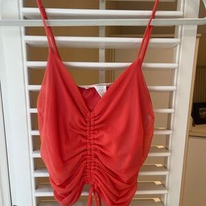 American Threads Coral Spaghetti Strap Top